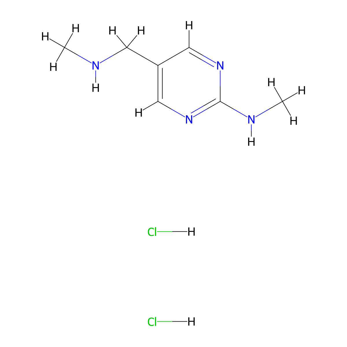 N-Methyl-5-[(methylamino)methyl]-2-pyrimidinamine dihydrochloride molecular structure, CAS 1269280-03-6