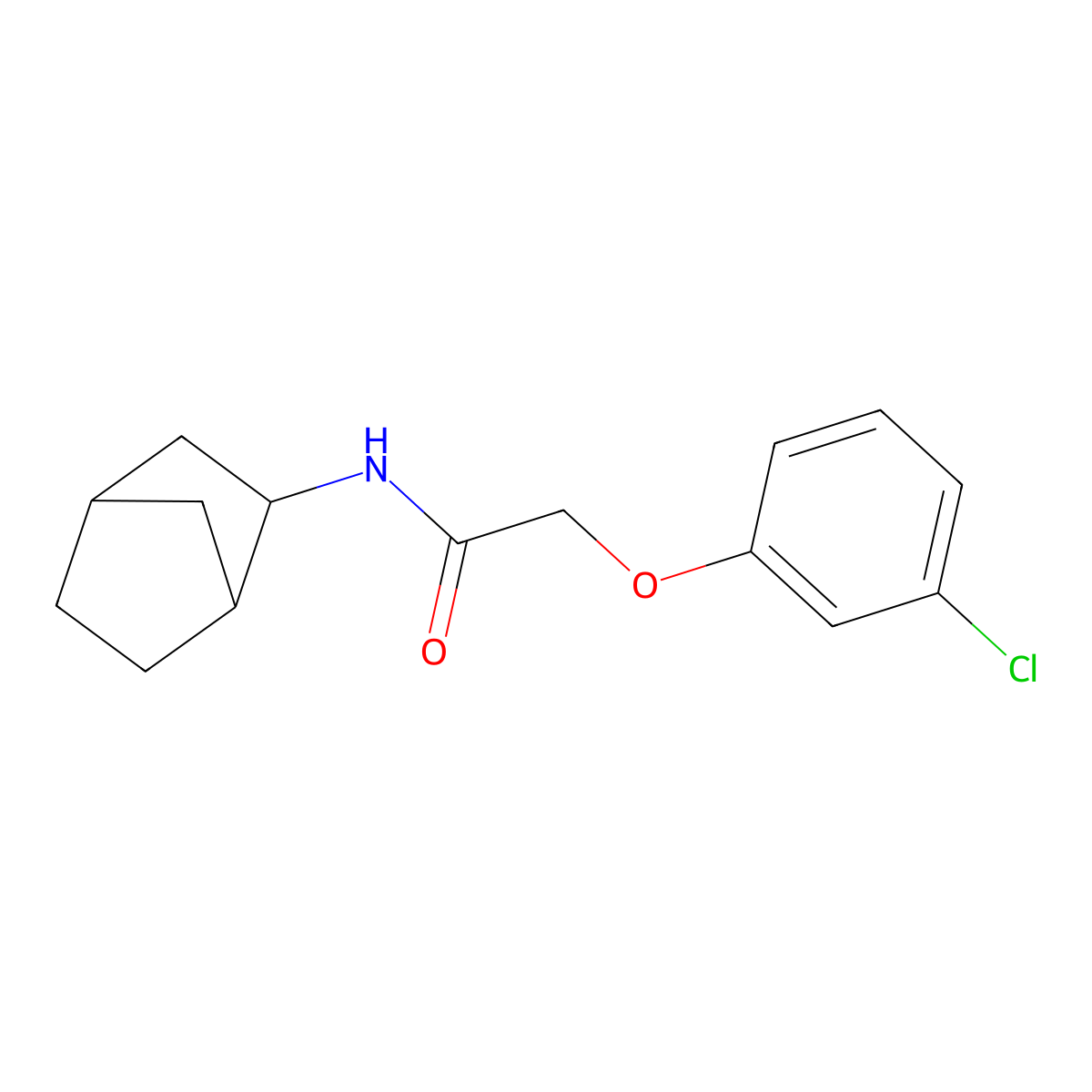 N-(bicyclo[2.2.1]hept-2-yl)-2-(3-chlorophenoxy)acetamide molecular structure, CAS 1269281-86-8