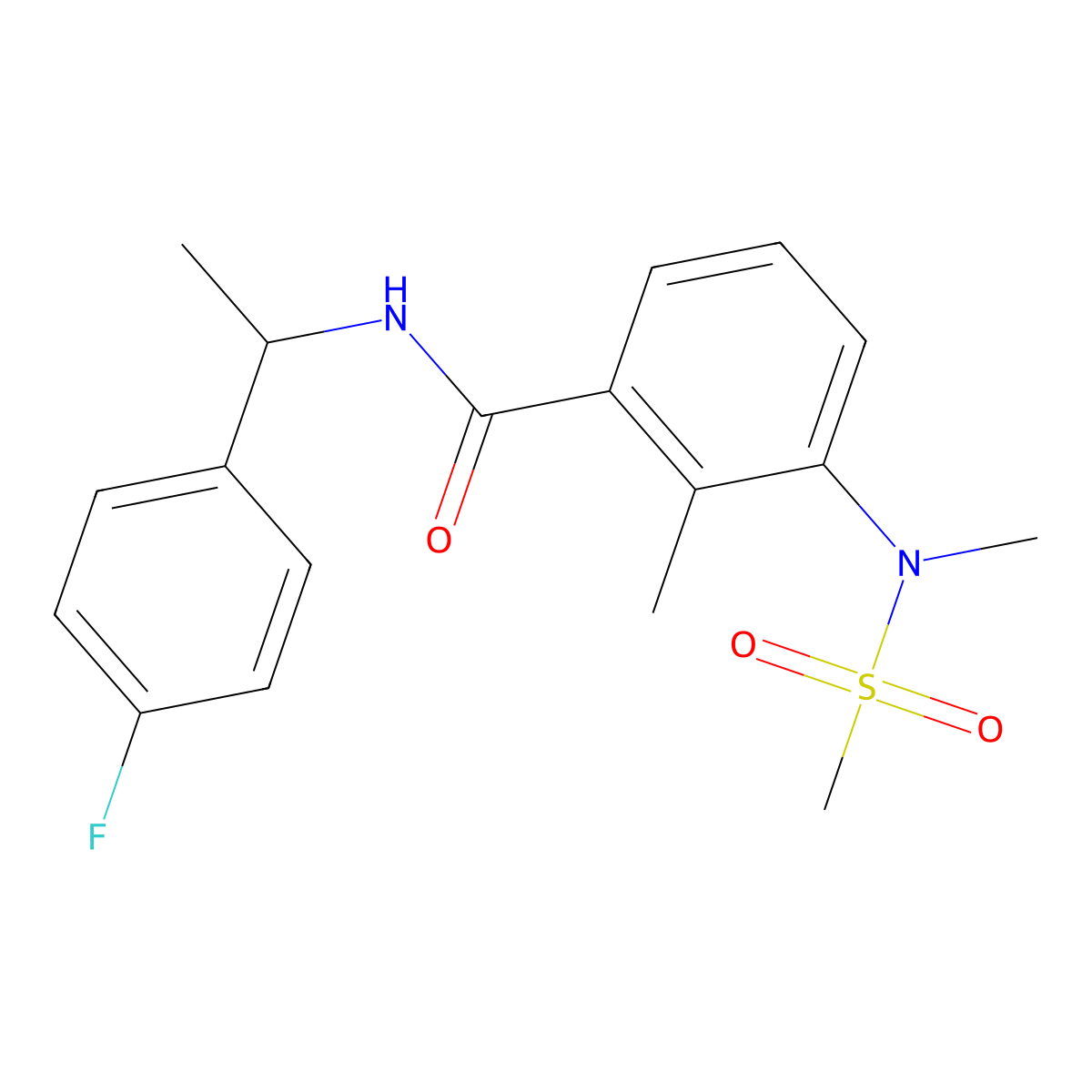 N-[1-(4-fluorophenyl)ethyl]-2-methyl-3-[methyl(methylsulfonyl)amino]benzamide molecular structure, CAS 1269282-30-5