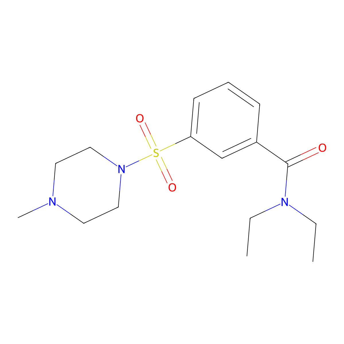 N,N-diethyl-3-[(4-methylpiperazin-1-yl)sulfonyl]benzamide molecular structure, CAS 1269284-04-9