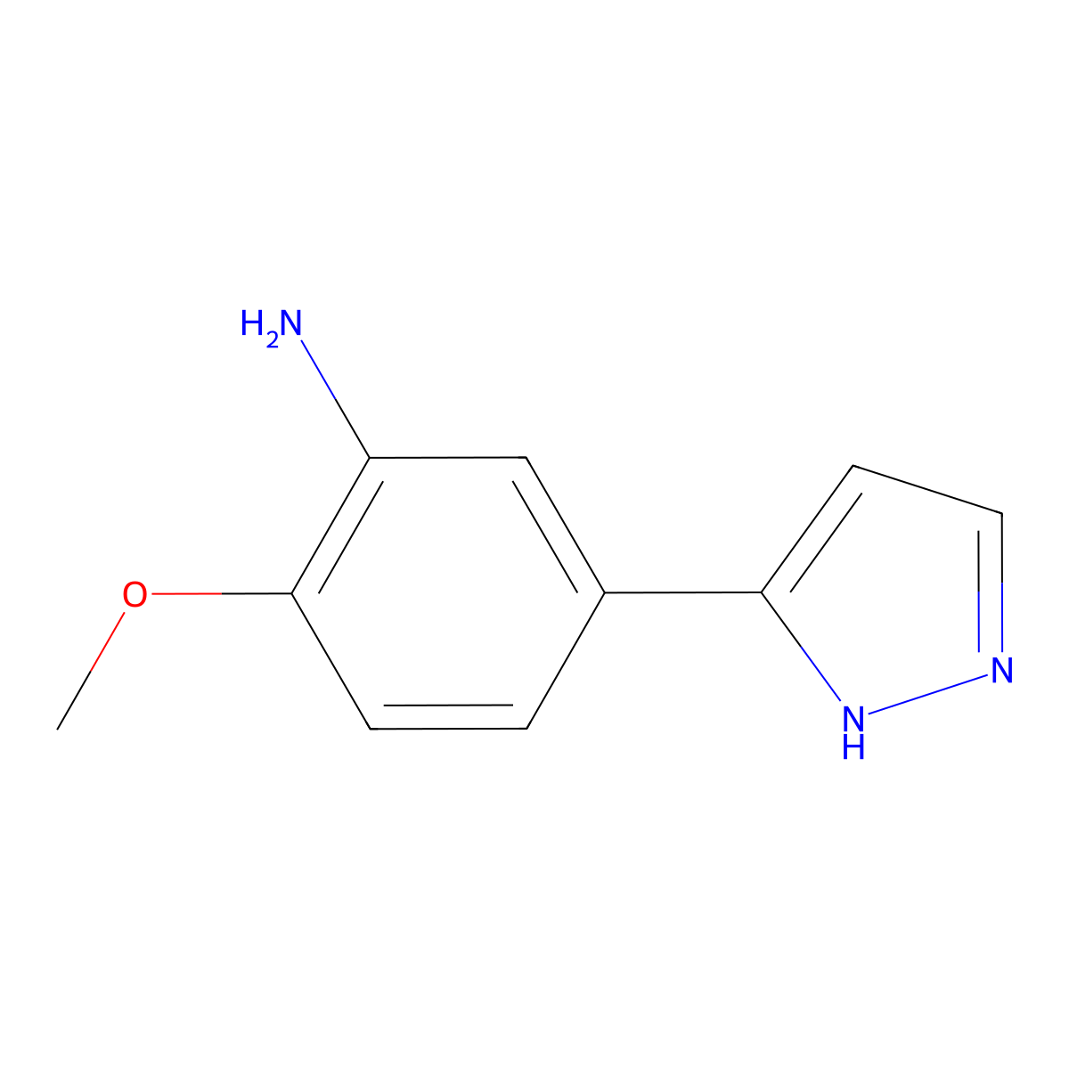 [2-Methoxy-5-(1H-pyrazol-5-yl)phenyl]amine molecular structure, CAS 1269285-99-5