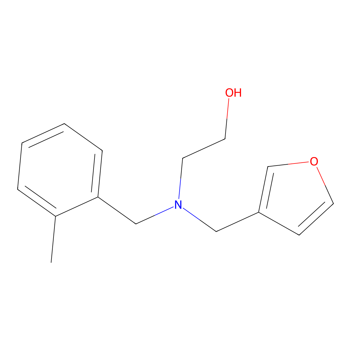 2-[(3-Furylmethyl)(2-methylbenzyl)amino]ethanol molecular structure, CAS 1269287-38-8