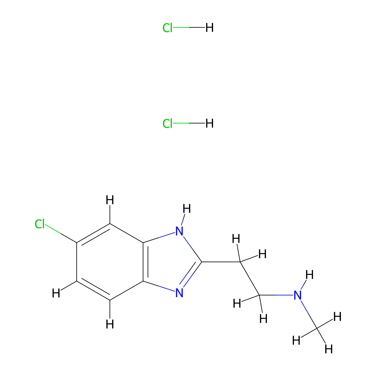 [2-(5-Chloro-1H-benzimidazol-2-yl)ethyl]methylamine dihydrochloride molecular structure, CAS 1269288-39-2