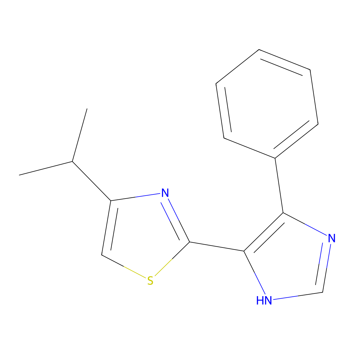 Thiazole, 4-(1-methylethyl)-2-(4-phenyl-1H-imidazol-5-yl)- molecular structure, CAS 1269288-40-5