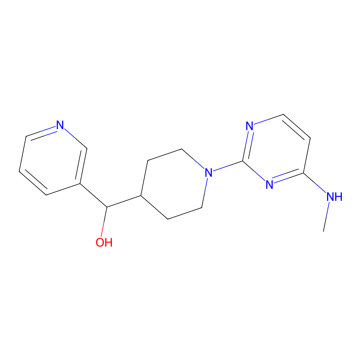 {1-[4-(Methylamino)pyrimidin-2-YL]piperidin-4-YL}(pyridin-3-YL)methanol molecular structure, CAS 1269288-53-0