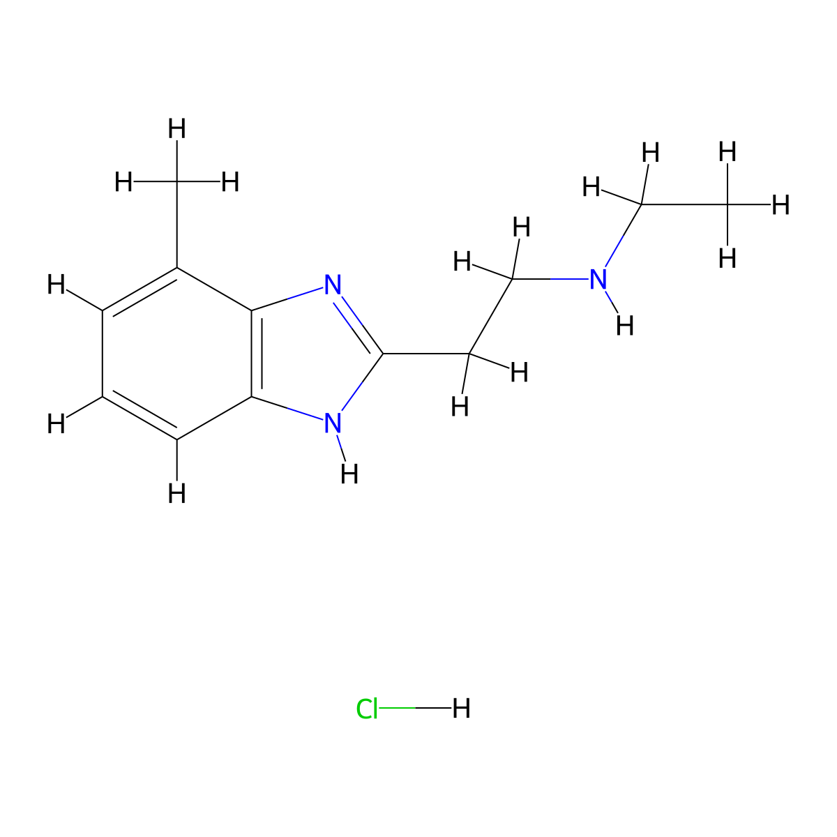 N-Ethyl-2-(4-methyl-1H-benzimidazol-2-yl)ethanamine hydrochloride molecular structure, CAS 1269288-58-5