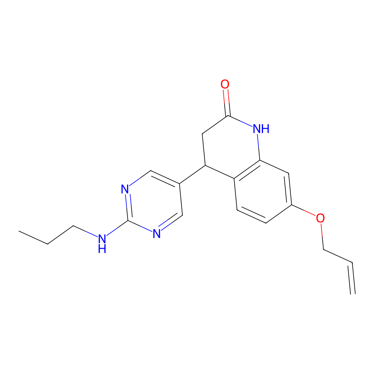 7-prop-2-enoxy-4-[2-(propylamino)pyrimidin-5-yl]-3,4-dihydro-1H-quinolin-2-one molecular structure, CAS 1269288-60-9
