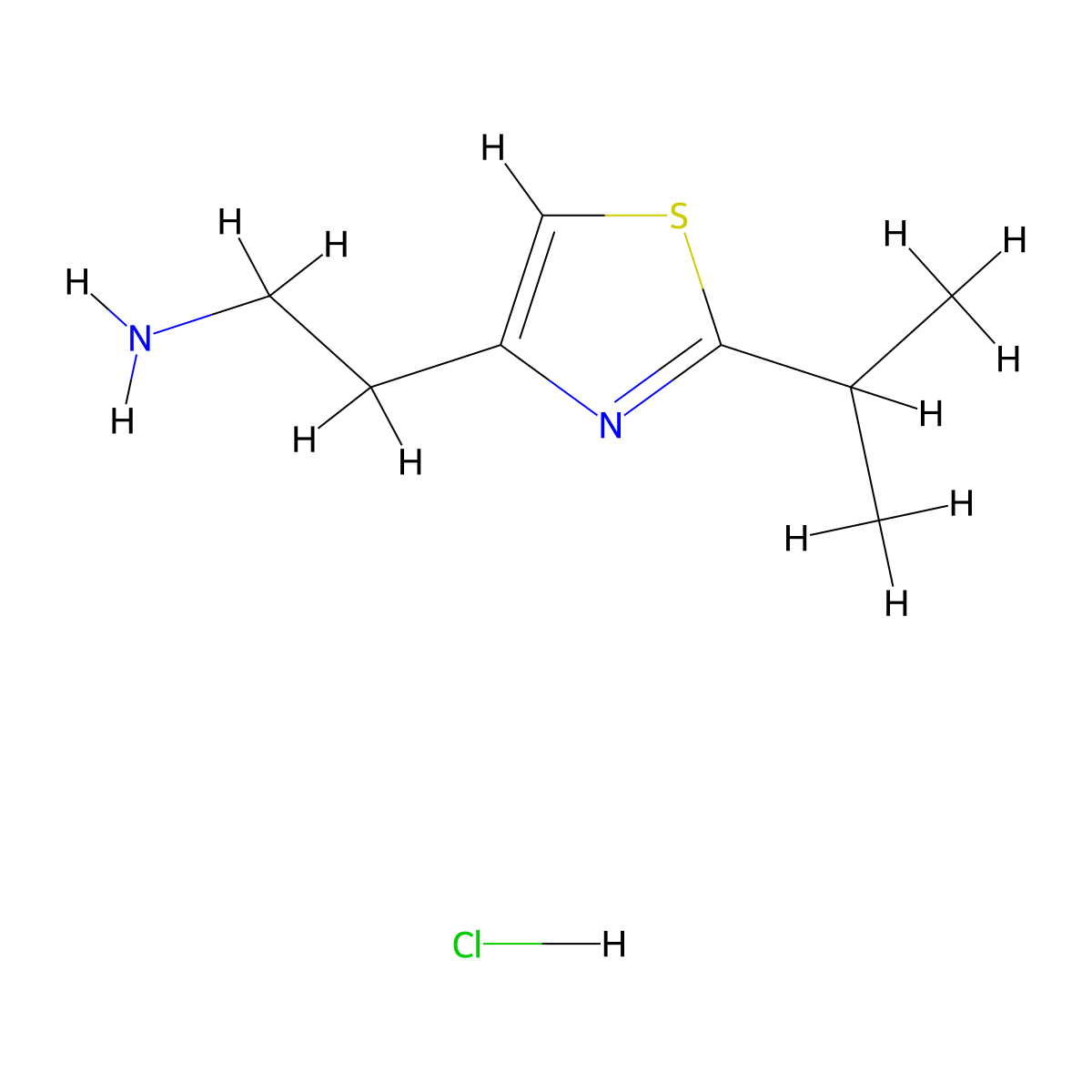 2-(2-Isopropyl-1,3-thiazol-4-YL)ethanamine hydrochloride molecular structure, CAS 1269288-69-8