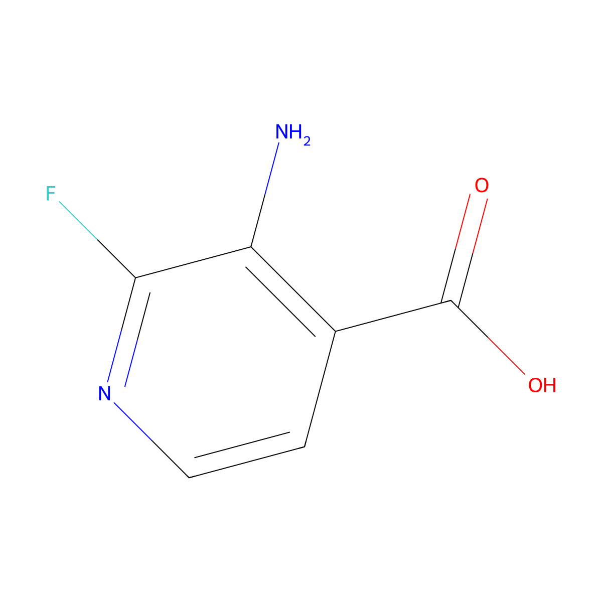 3-Amino-2-fluoropyridine-4-carboxylic acid molecular structure, CAS 1269290-89-2