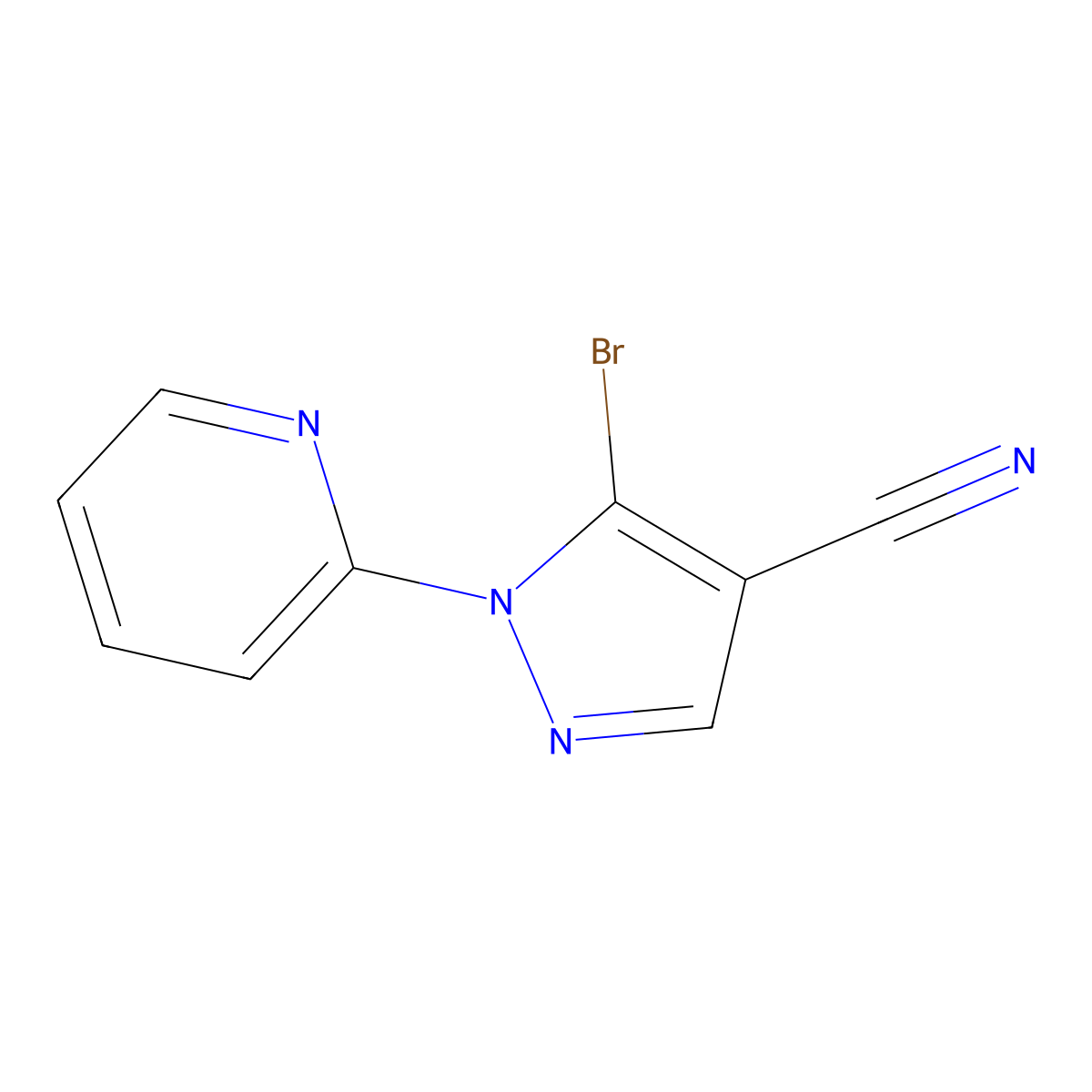 5-Bromo-1-(pyridin-2-YL)-1H-pyrazole-4-carbonitrile molecular structure, CAS 1269290-97-2