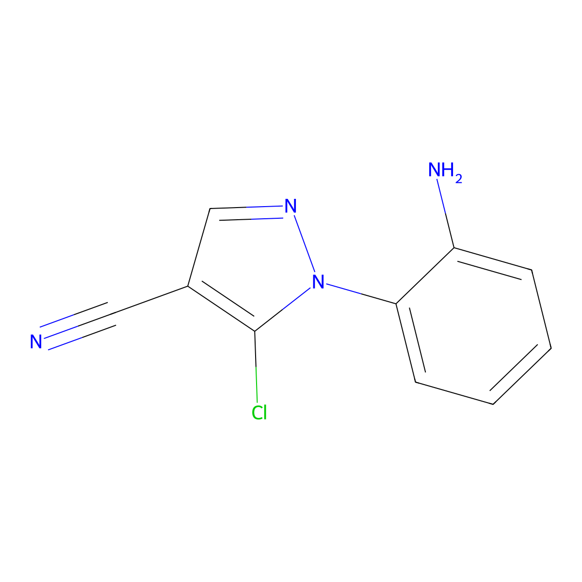 1-(2-aminophenyl)-5-chloro-1H-pyrazole-4-carbonitrile molecular structure, CAS 1269291-00-0