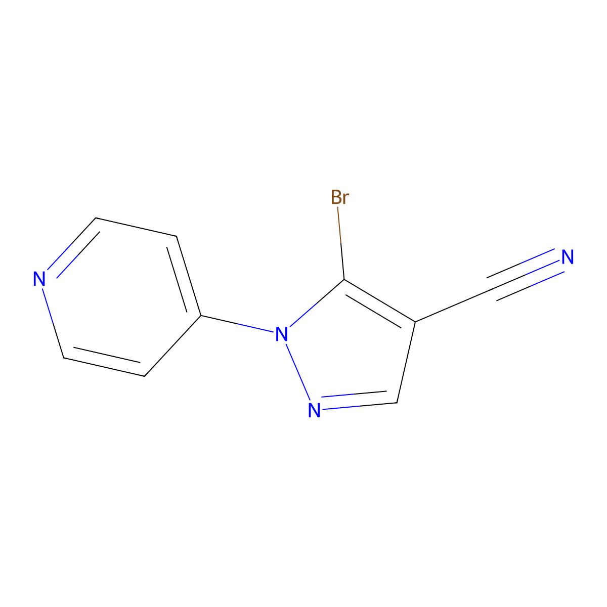 5-Bromo-1-(pyridin-4-YL)-1H-pyrazole-4-carbonitrile molecular structure, CAS 1269291-02-2