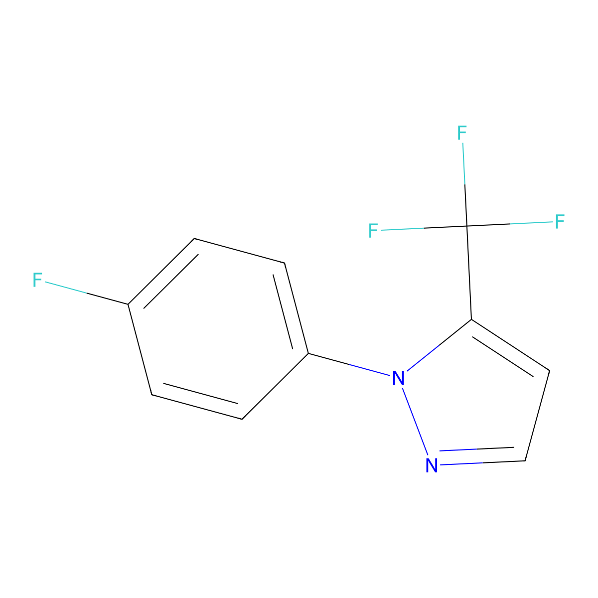 1-(4-fluorophenyl)-5-(trifluoromethyl)-1H-pyrazole molecular structure, CAS 1269291-03-3