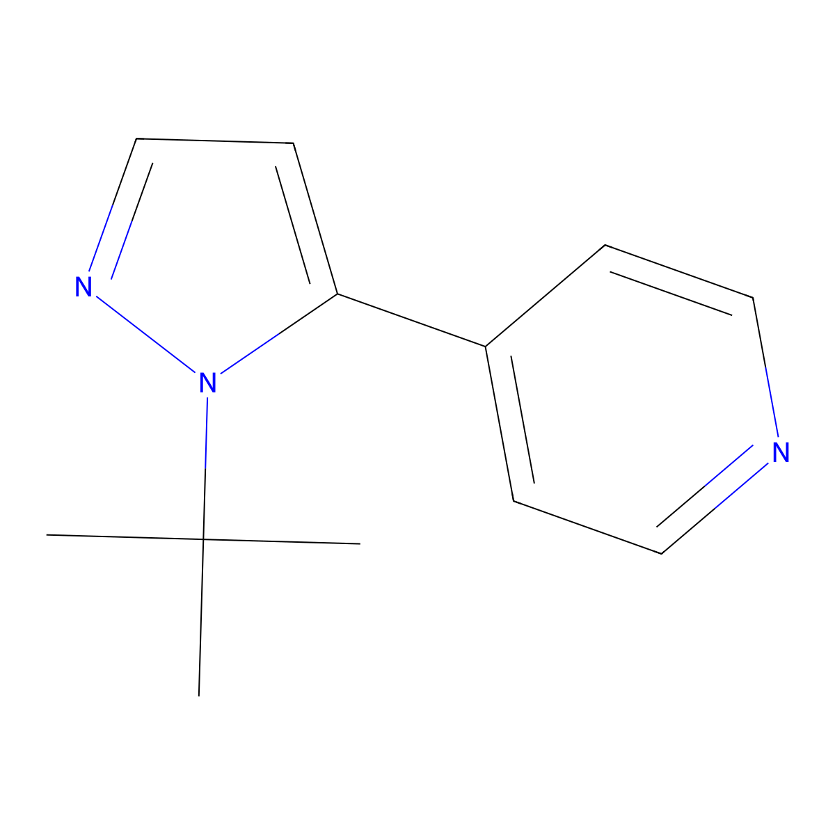 4-(1-(tert-Butyl)-1H-pyrazol-5-yl)pyridine molecular structure, CAS 1269291-15-7