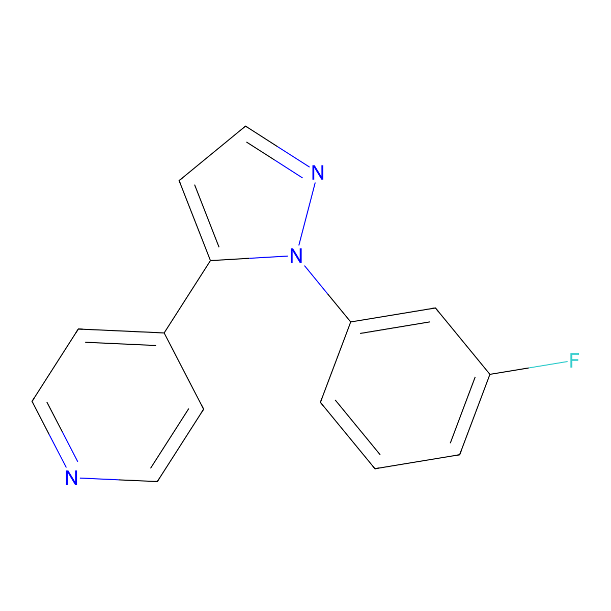 4-(1-(3-fluorophenyl)-1H-pyrazol-5-yl)pyridine molecular structure, CAS 1269291-17-9