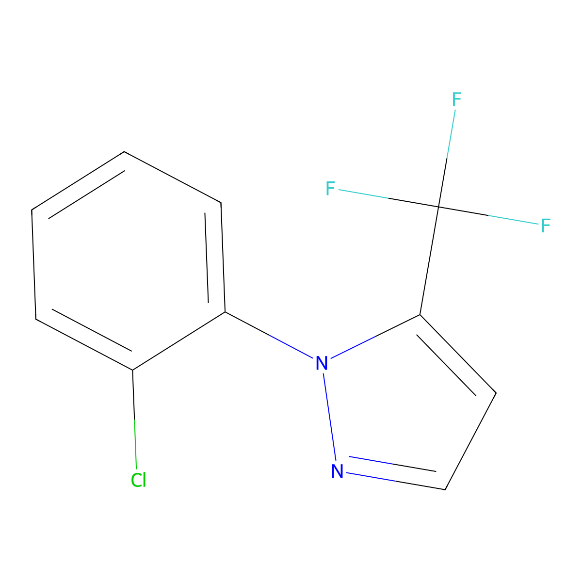 1-(2-chlorophenyl)-5-(trifluoromethyl)-1H-pyrazole molecular structure, CAS 1269291-18-0