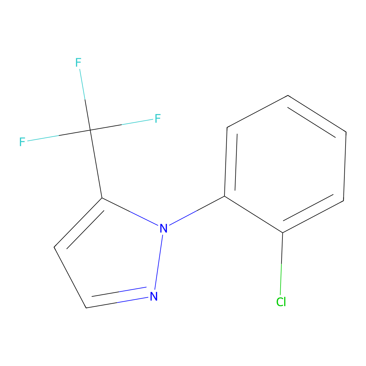 1-(2-chlorophenyl)-5-(trifluoromethyl)-1H-pyrazole molecular structure, CAS 1269291-18-0