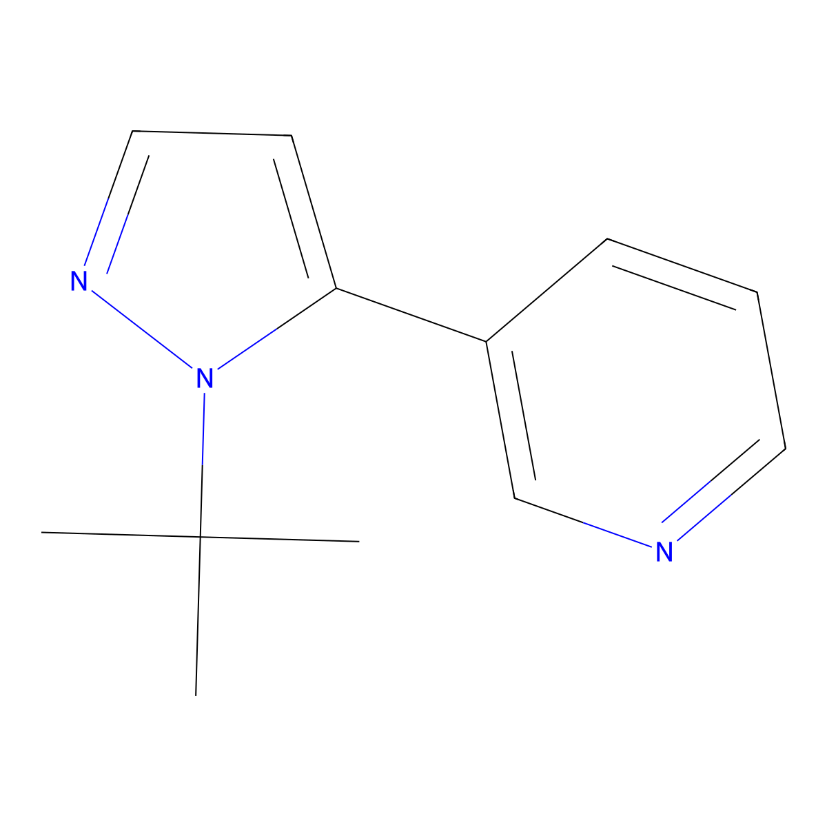 3-(1-(tert-Butyl)-1H-pyrazol-5-yl)pyridine molecular structure, CAS 1269291-19-1