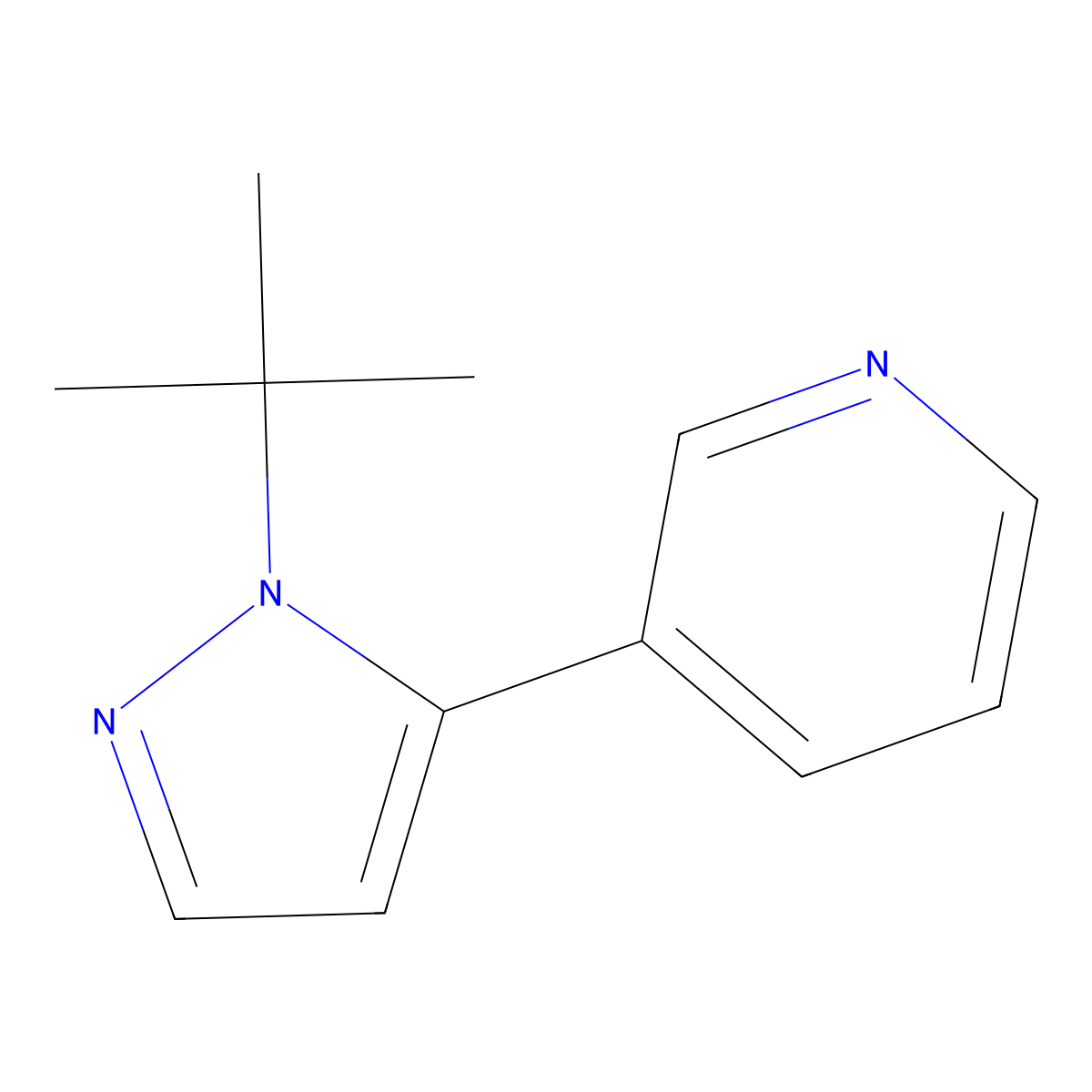 3-(1-(tert-Butyl)-1H-pyrazol-5-yl)pyridine molecular structure, CAS 1269291-19-1