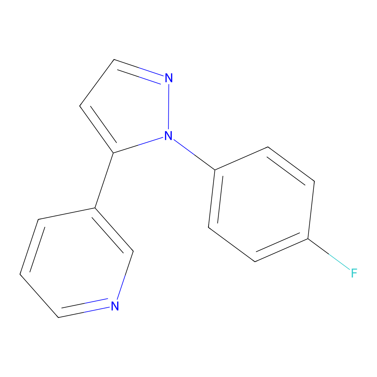 3-(1-(4-fluorophenyl)-1H-pyrazol-5-yl)pyridine molecular structure, CAS 1269291-20-4