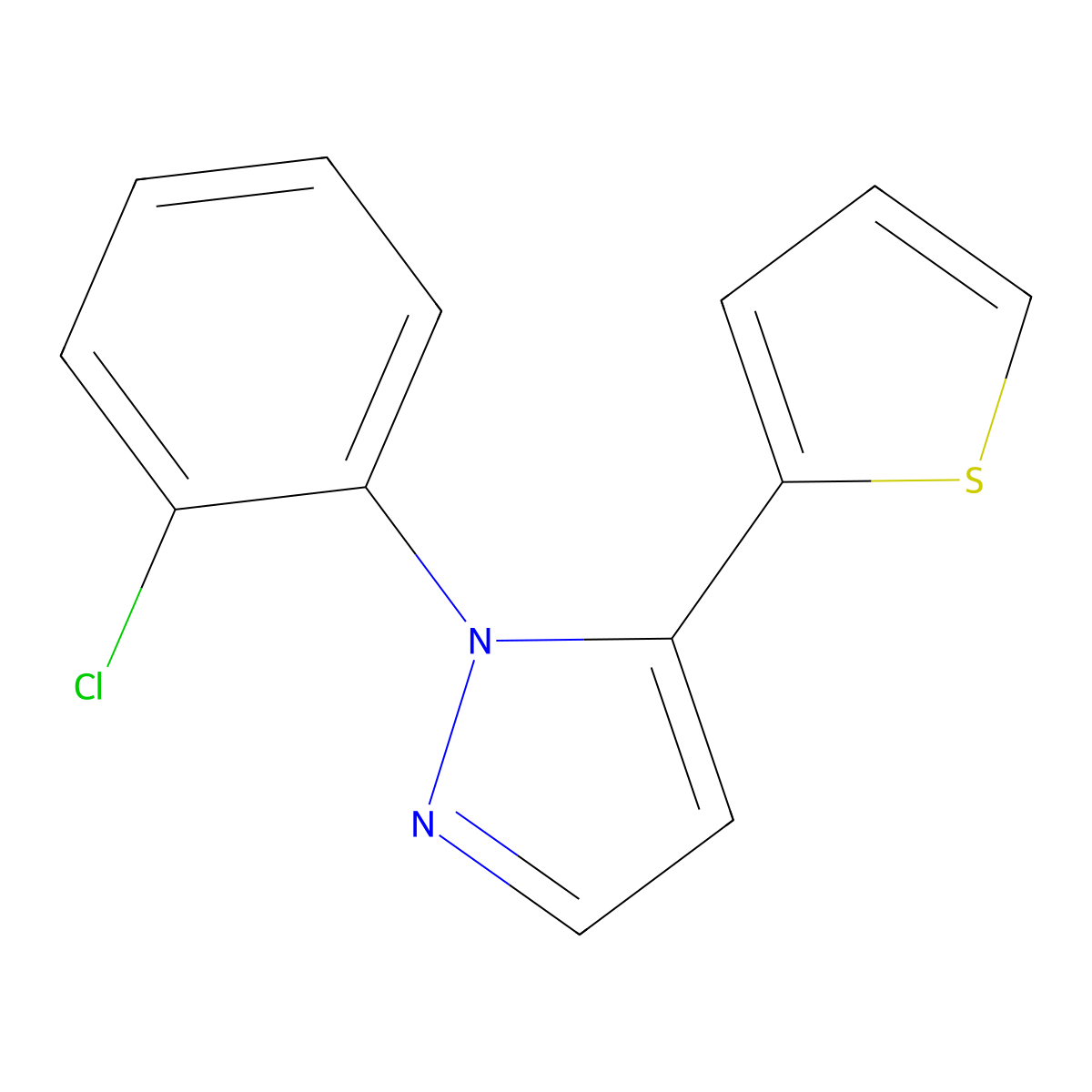 1-(2-chlorophenyl)-5-(thiophen-2-yl)-1H-pyrazole molecular structure, CAS 1269291-36-2