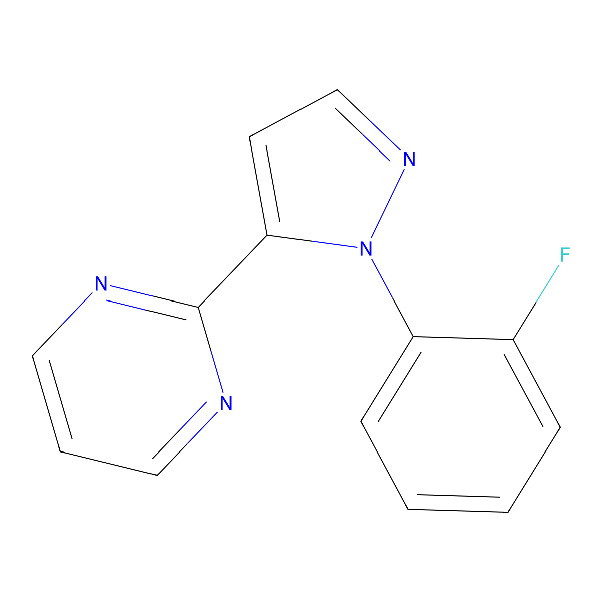 2-(1-(2-fluorophenyl)-1H-pyrazol-5-yl)pyrimidine molecular structure, CAS 1269291-39-5