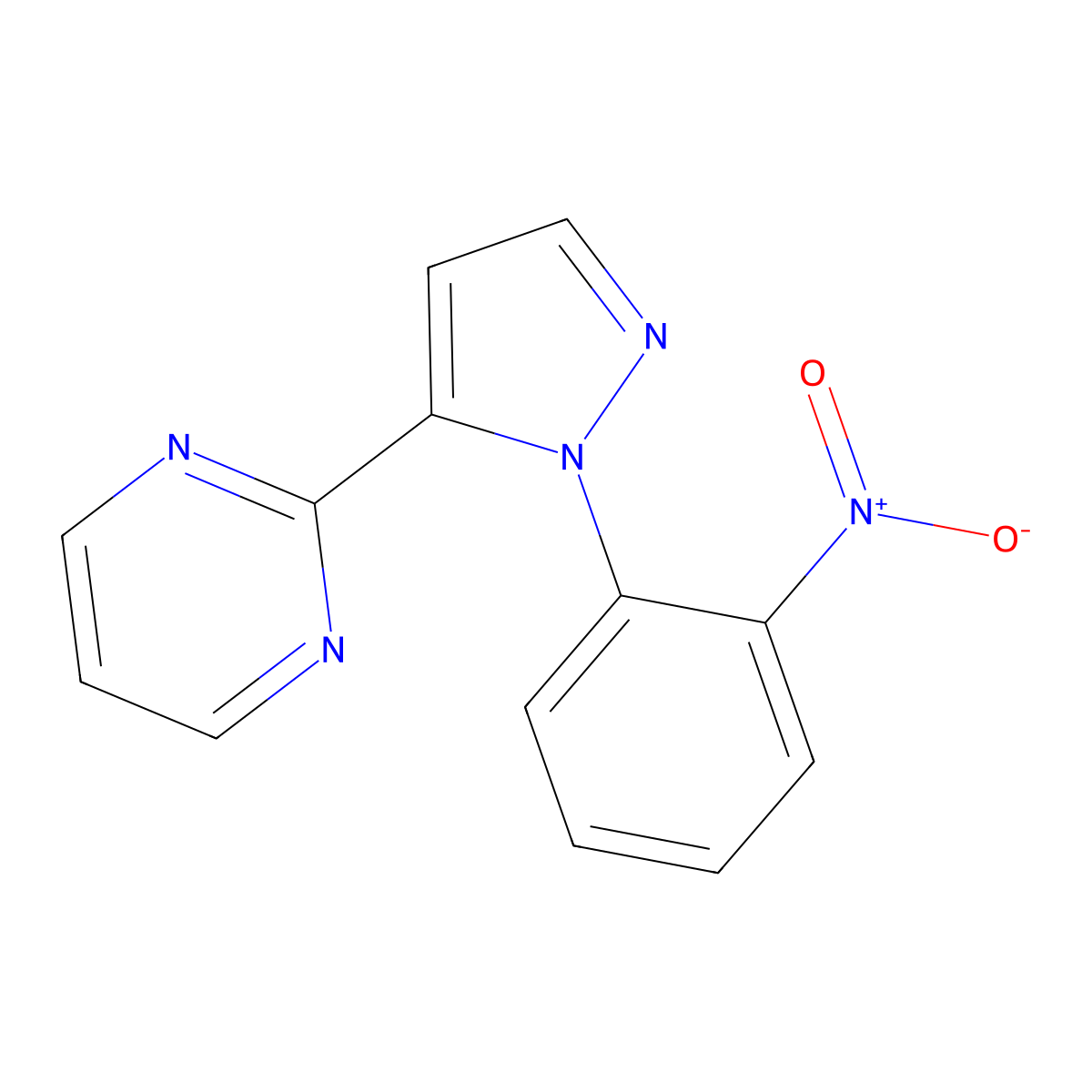 2-(1-(2-nitrophenyl)-1H-pyrazol-5-yl)pyrimidine molecular structure, CAS 1269291-40-8