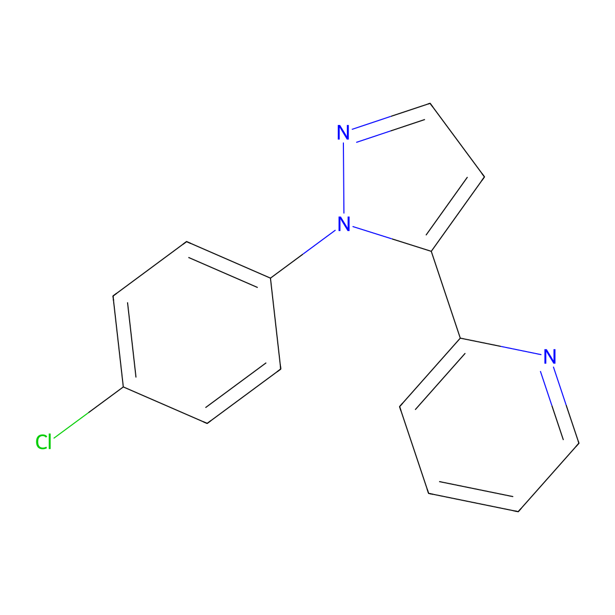 2-(1-(4-chlorophenyl)-1H-pyrazol-5-yl)pyridine molecular structure, CAS 1269291-42-0