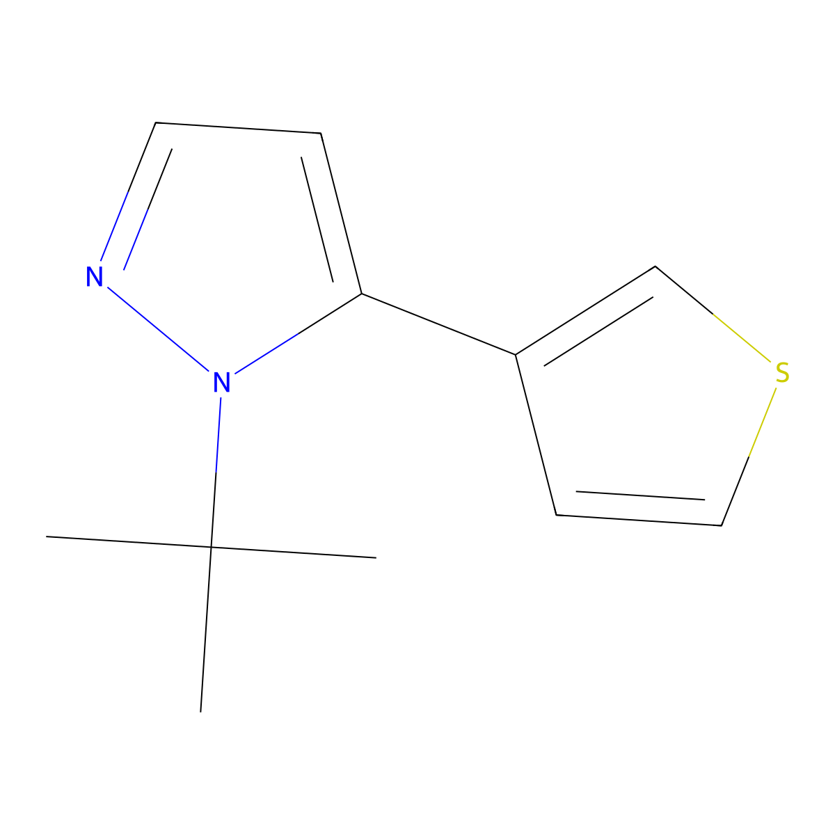 1-(tert-Butyl)-5-(thiophen-3-yl)-1H-pyrazole molecular structure, CAS 1269291-44-2