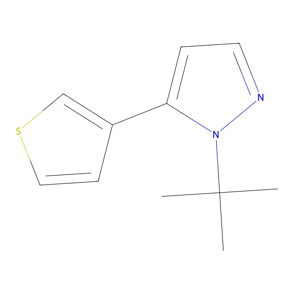 1-(tert-Butyl)-5-(thiophen-3-yl)-1H-pyrazole molecular structure, CAS 1269291-44-2