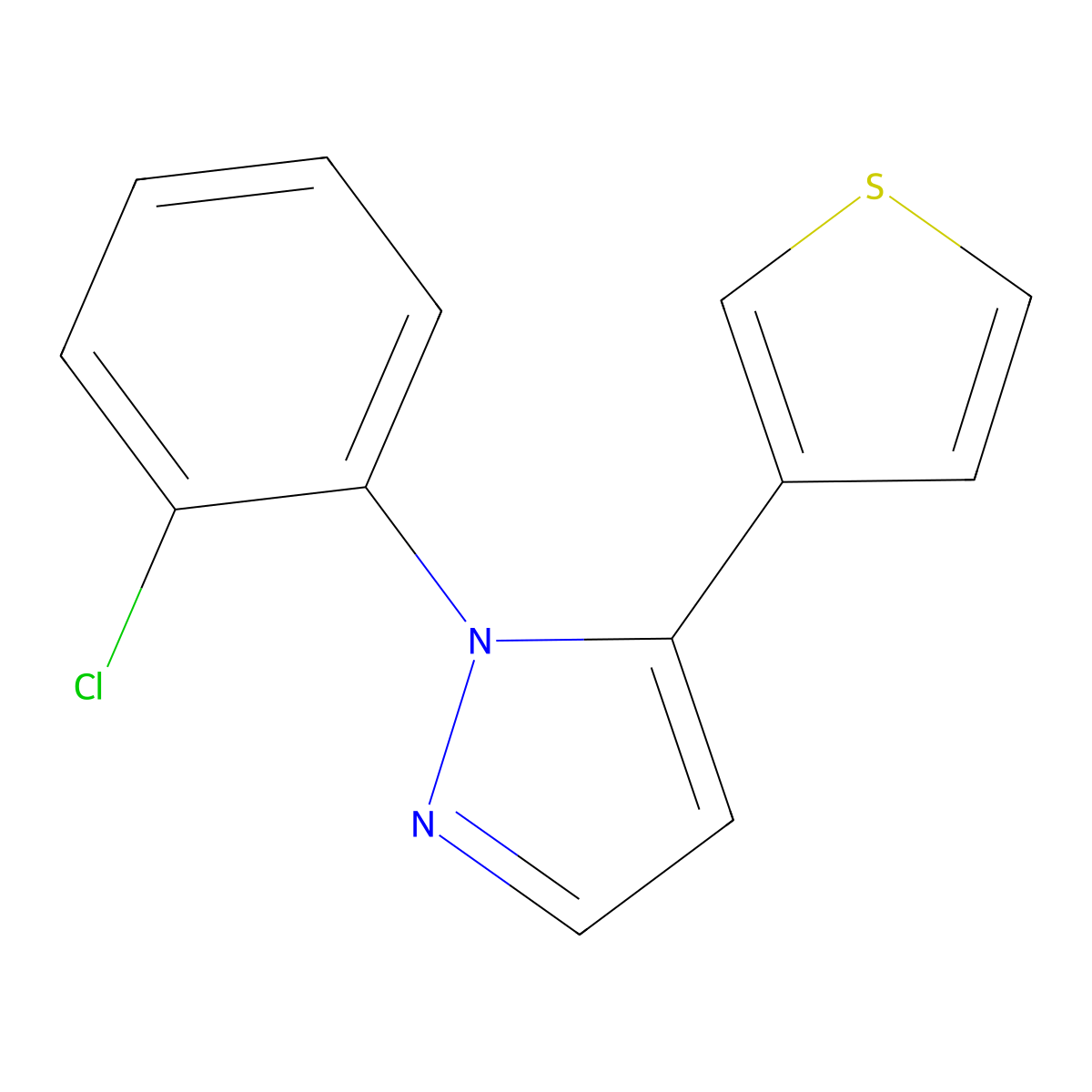 1-(2-chlorophenyl)-5-(thiophen-3-yl)-1H-pyrazole molecular structure, CAS 1269291-47-5