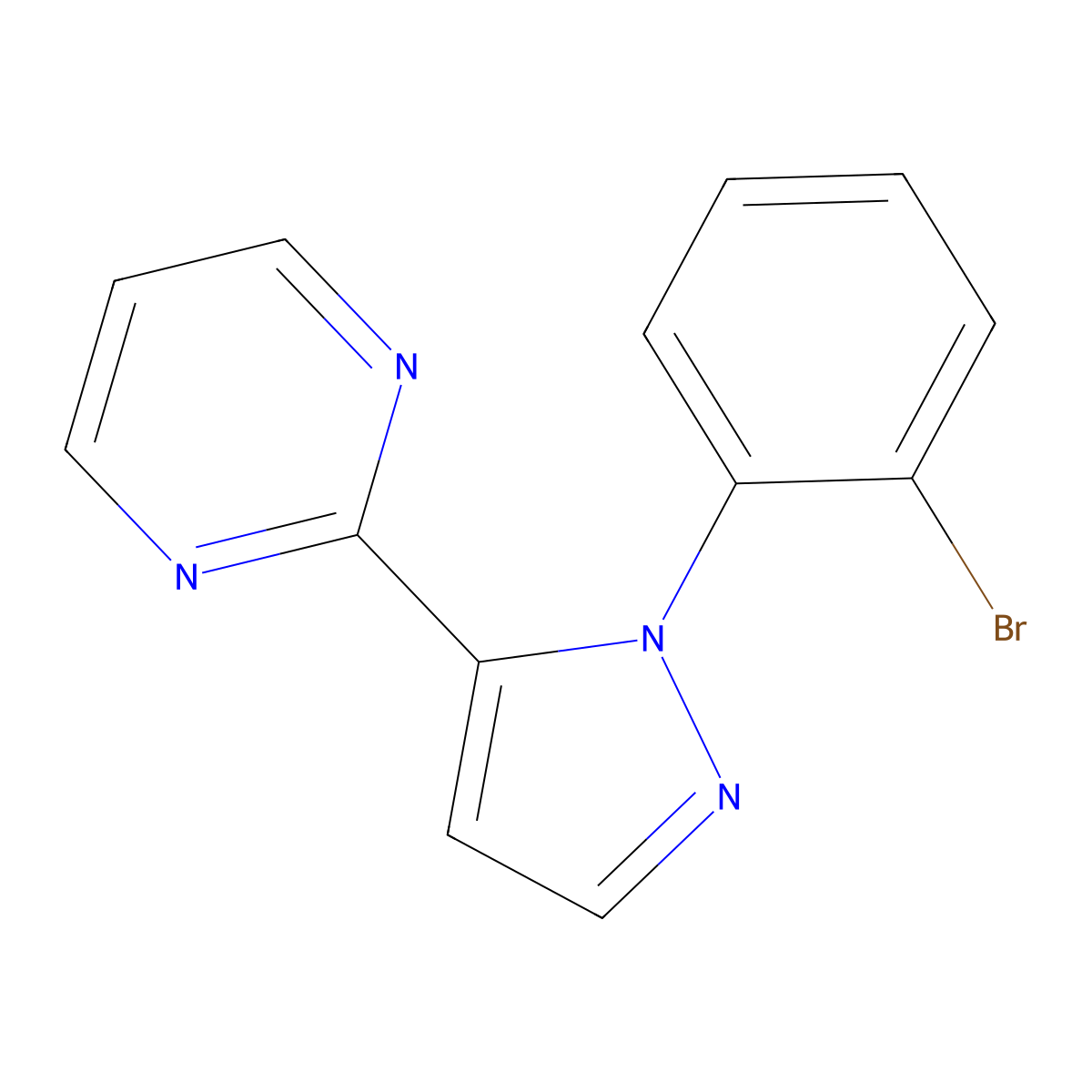 2-(1-(2-bromophenyl)-1H-pyrazol-5-yl)pyrimidine molecular structure, CAS 1269291-49-7