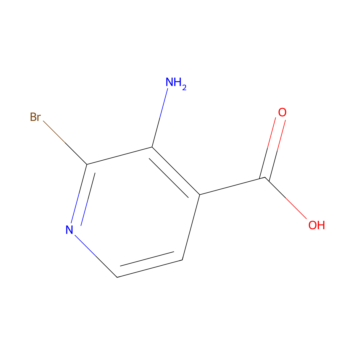 3-Amino-2-bromo-4-pyridinecarboxylic acid molecular structure, CAS 1269291-66-8