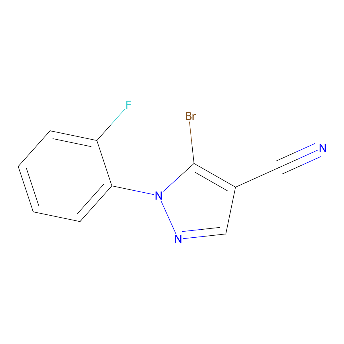 5-Bromo-1-(2-fluorophenyl)-1H-pyrazole-4-carbonitrile molecular structure, CAS 1269291-70-4