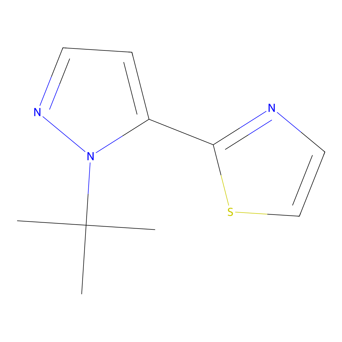 2-(1-(tert-Butyl)-1H-pyrazol-5-yl)thiazole molecular structure, CAS 1269291-71-5