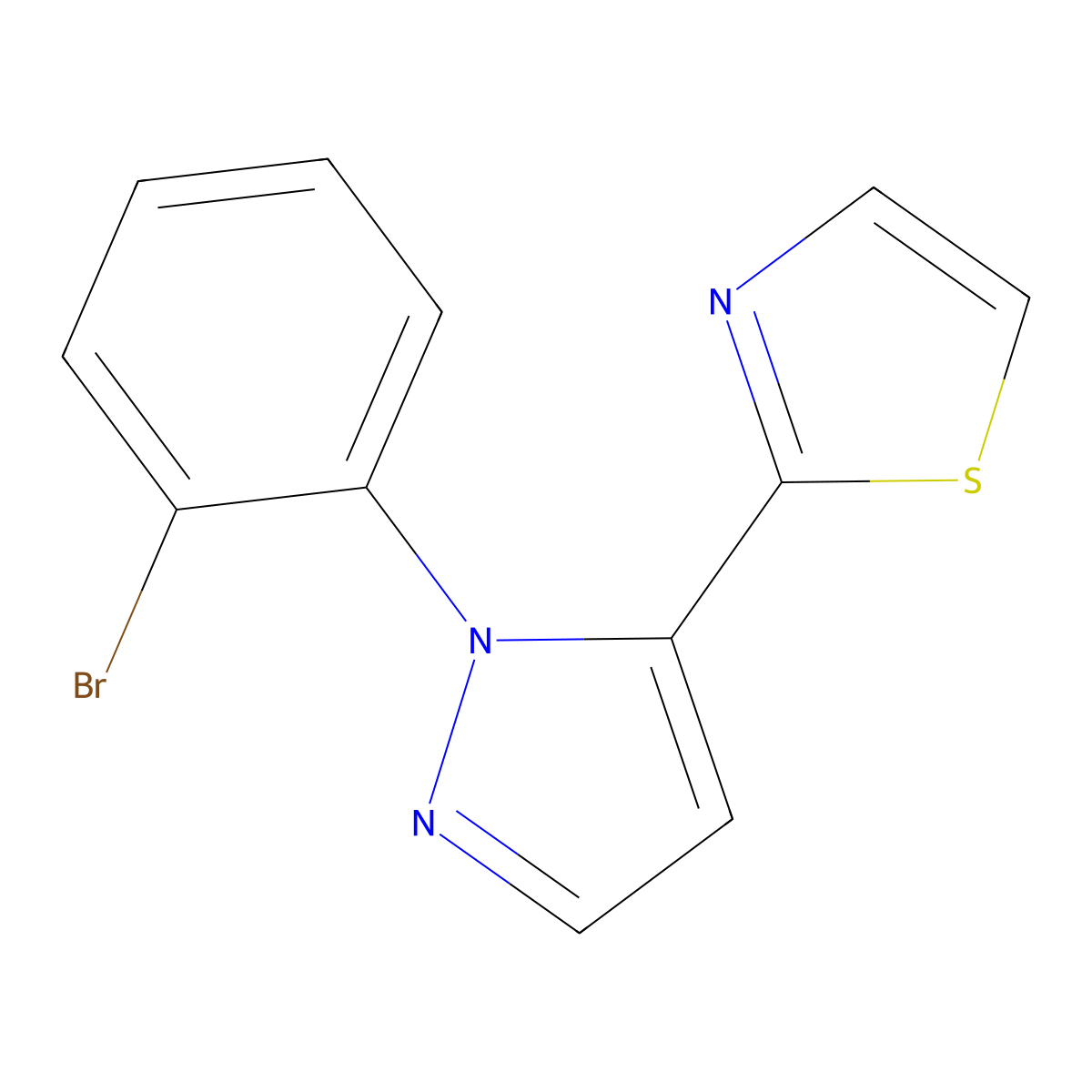 2-(1-(2-bromophenyl)-1H-pyrazol-5-yl)thiazole molecular structure, CAS 1269291-74-8
