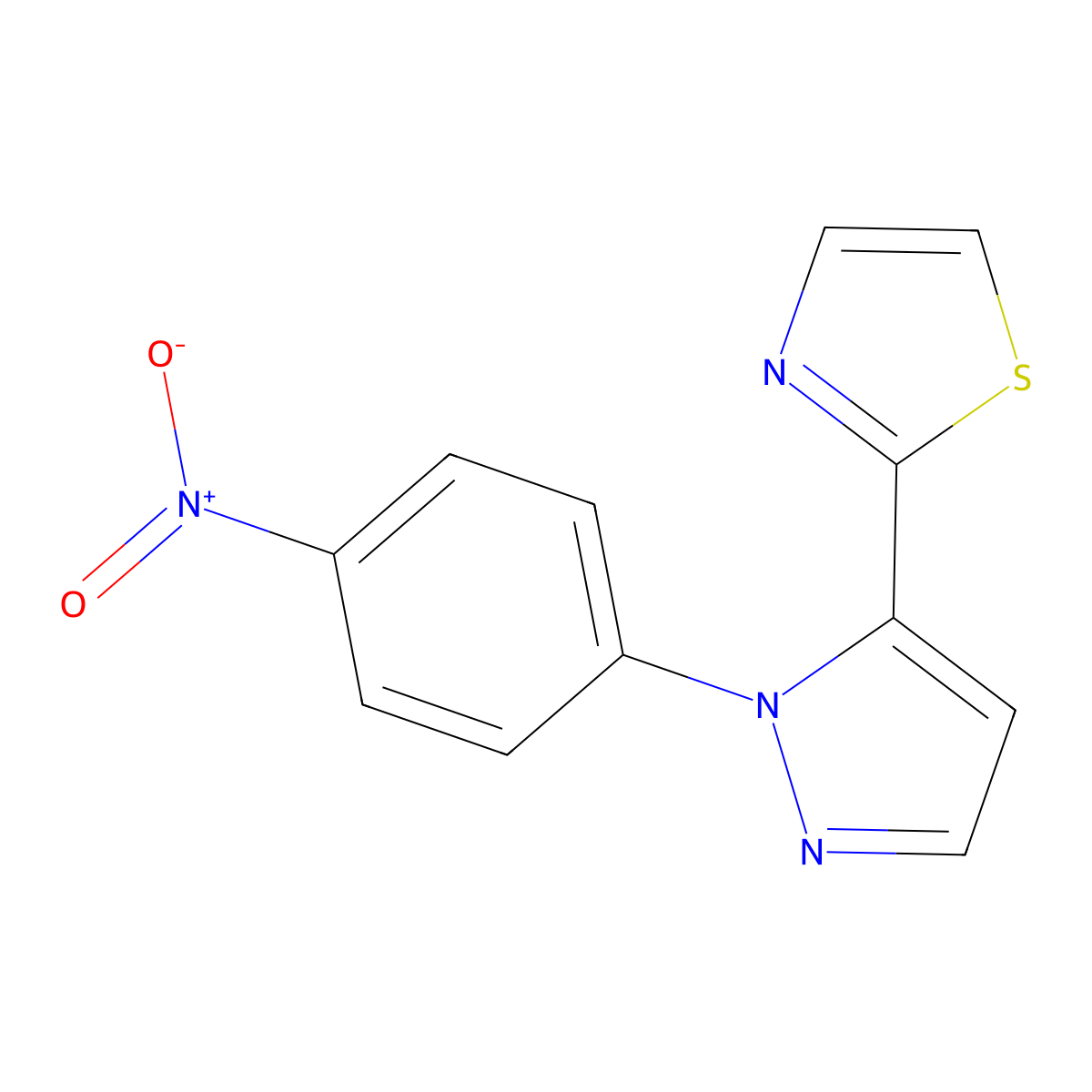 2-(1-(4-nitrophenyl)-1H-pyrazol-5-yl)thiazole molecular structure, CAS 1269291-76-0