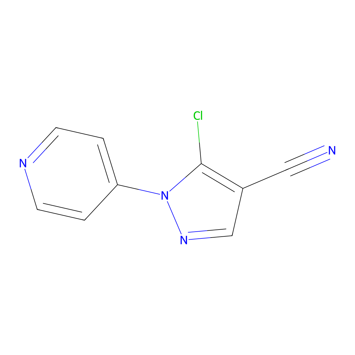 5-Chloro-1-(pyridin-4-YL)-1H-pyrazole-4-carbonitrile molecular structure, CAS 1269292-00-3