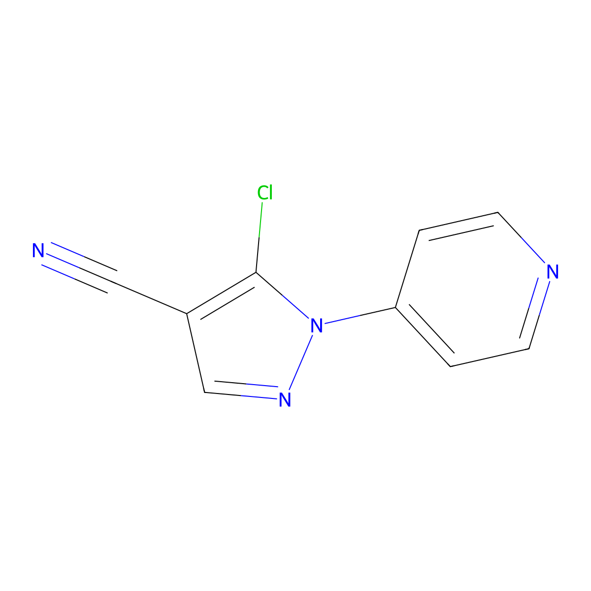 5-Chloro-1-(pyridin-4-YL)-1H-pyrazole-4-carbonitrile molecular structure, CAS 1269292-00-3