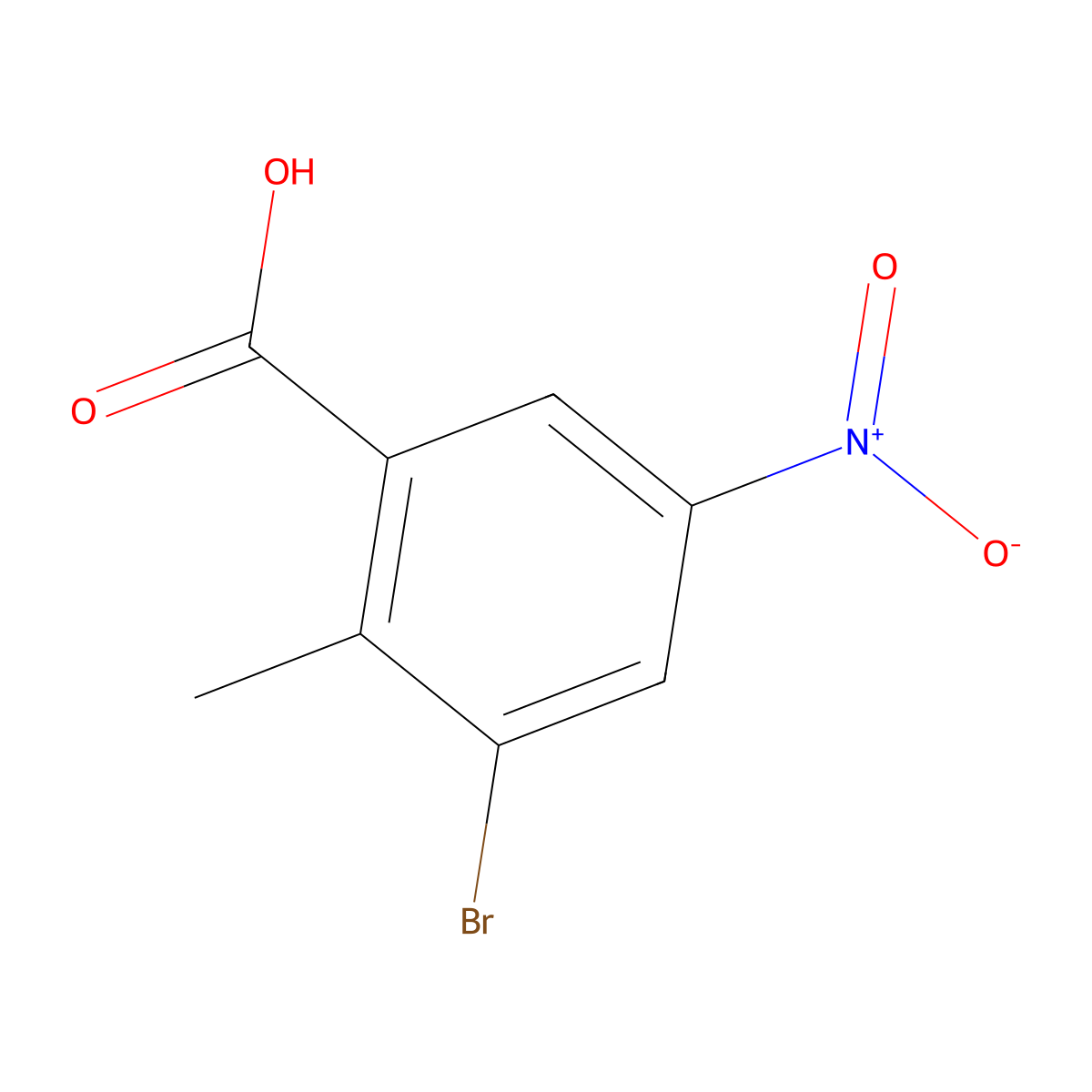 3-Bromo-2-methyl-5-nitrobenzoic acid molecular structure, CAS 1269292-02-5