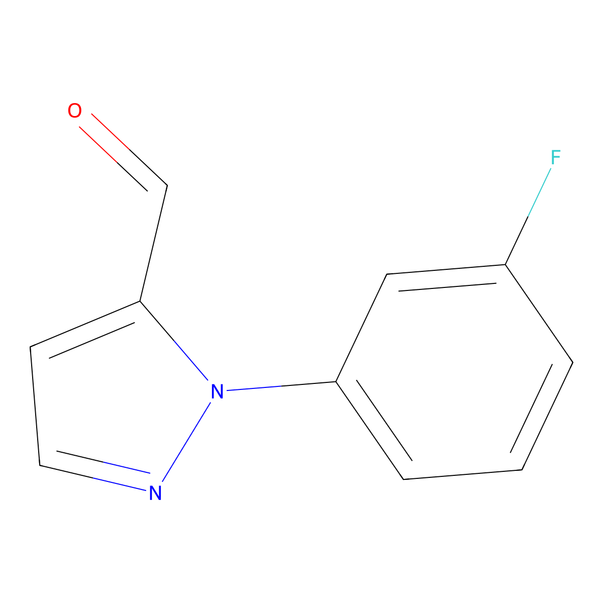 1-(3-fluorophenyl)-1H-pyrazole-5-carbaldehyde molecular structure, CAS 1269292-05-8