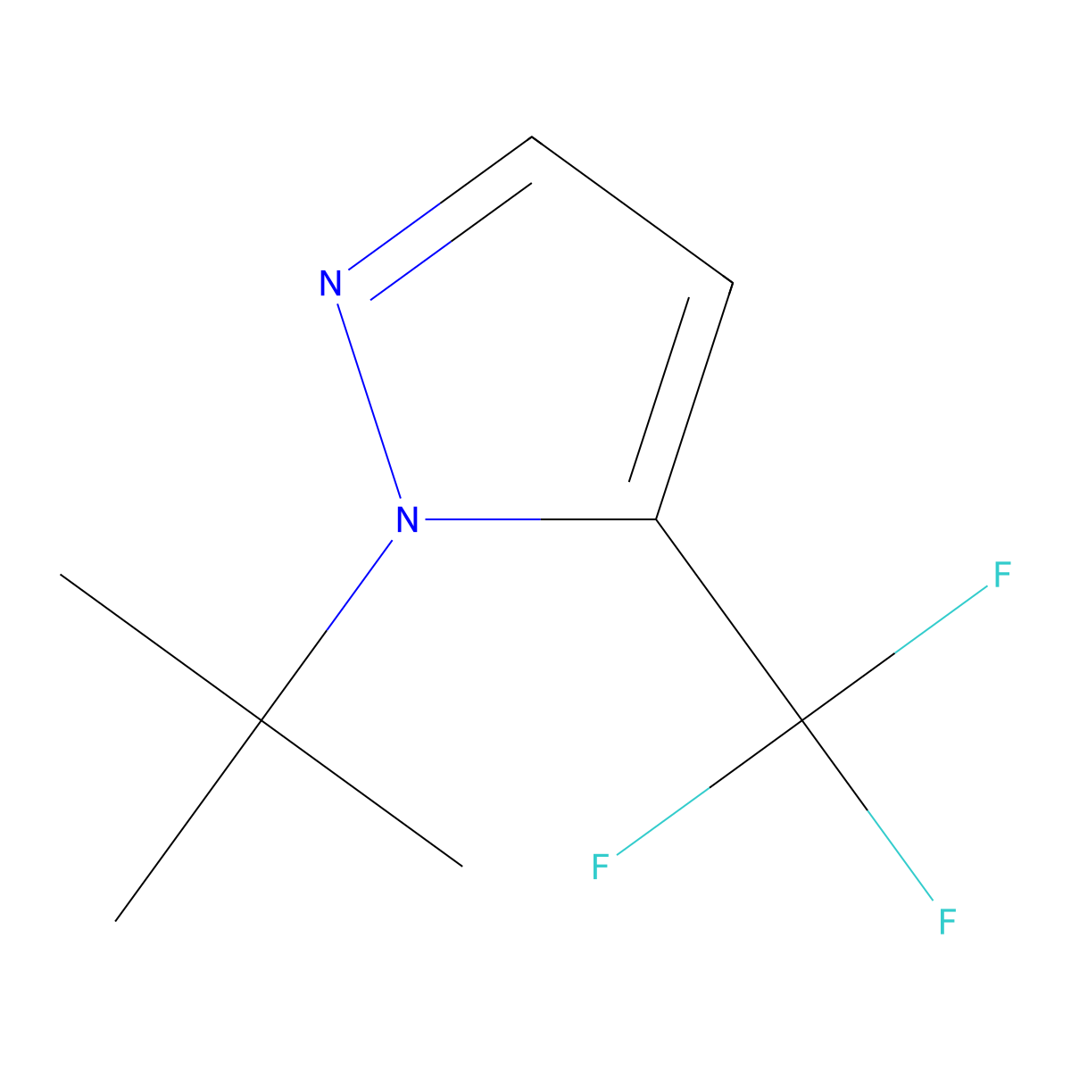 1-tert-butyl-5-(trifluoromethyl)-1H-pyrazole molecular structure, CAS 1269292-12-7