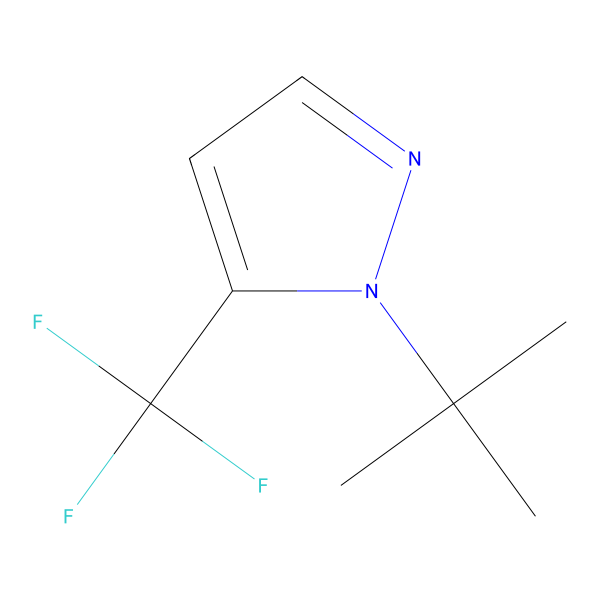 1-tert-butyl-5-(trifluoromethyl)-1H-pyrazole molecular structure, CAS 1269292-12-7