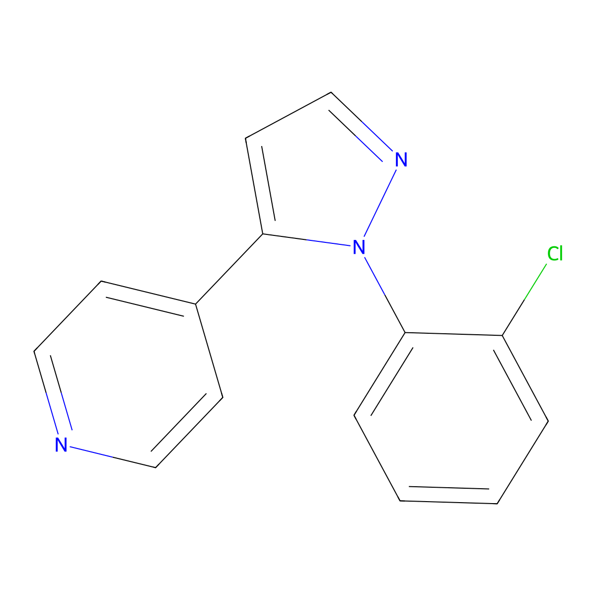 4-(1-(2-chlorophenyl)-1H-pyrazol-5-yl)pyridine molecular structure, CAS 1269292-17-2