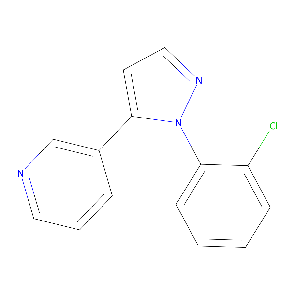 3-(1-(2-chlorophenyl)-1H-pyrazol-5-yl)pyridine molecular structure, CAS 1269292-19-4