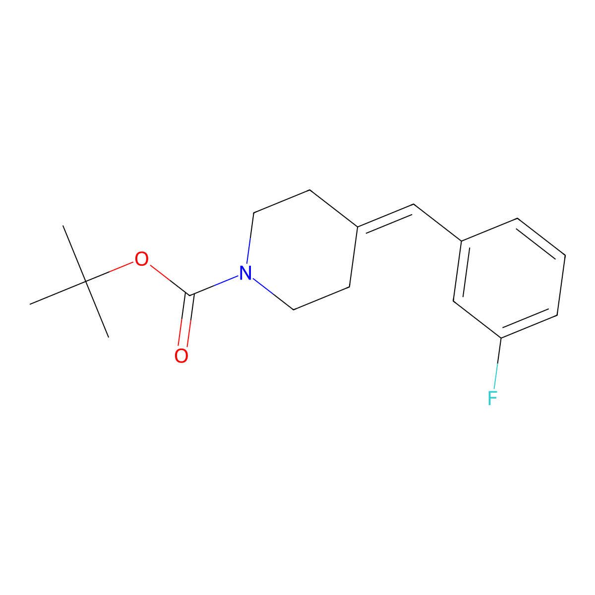 Tert-butyl 4-(3-fluorobenzylidene)piperidine-1-carboxylate molecular structure, CAS 1269292-25-2