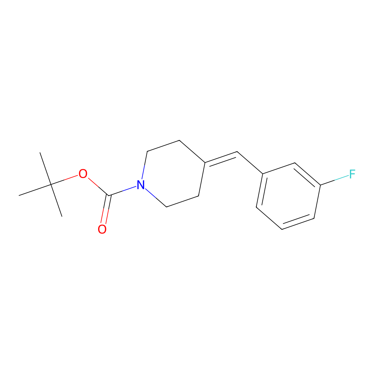 Tert-butyl 4-(3-fluorobenzylidene)piperidine-1-carboxylate molecular structure, CAS 1269292-25-2