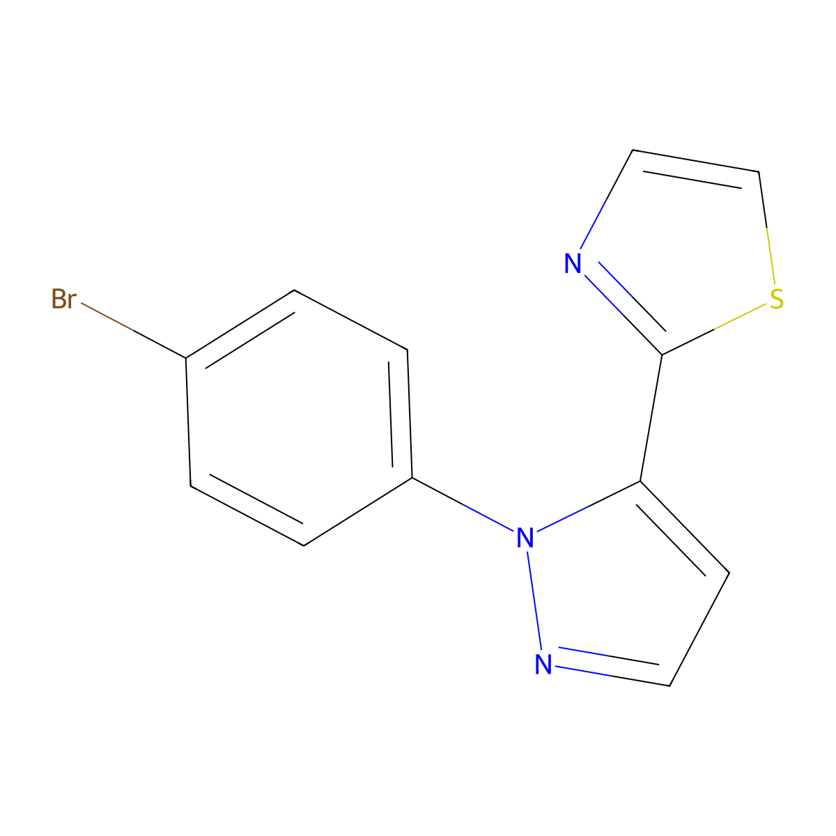 2-(1-(4-bromophenyl)-1H-pyrazol-5-yl)thiazole molecular structure, CAS 1269292-35-4