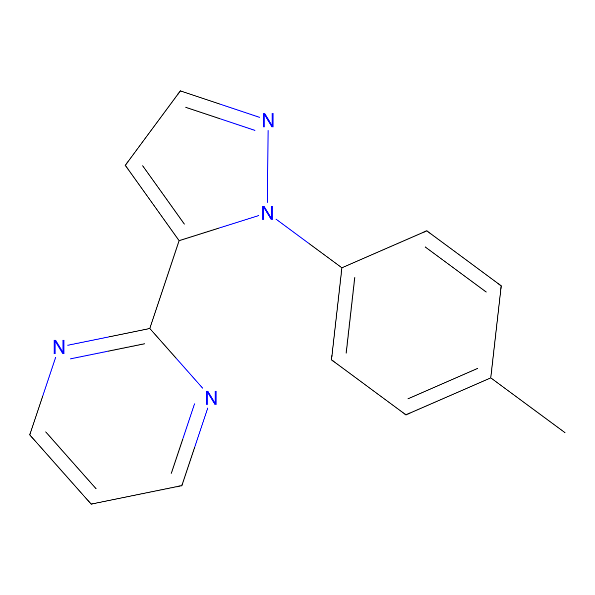 2-(1-(p-Tolyl)-1H-pyrazol-5-yl)pyrimidine molecular structure, CAS 1269292-37-6