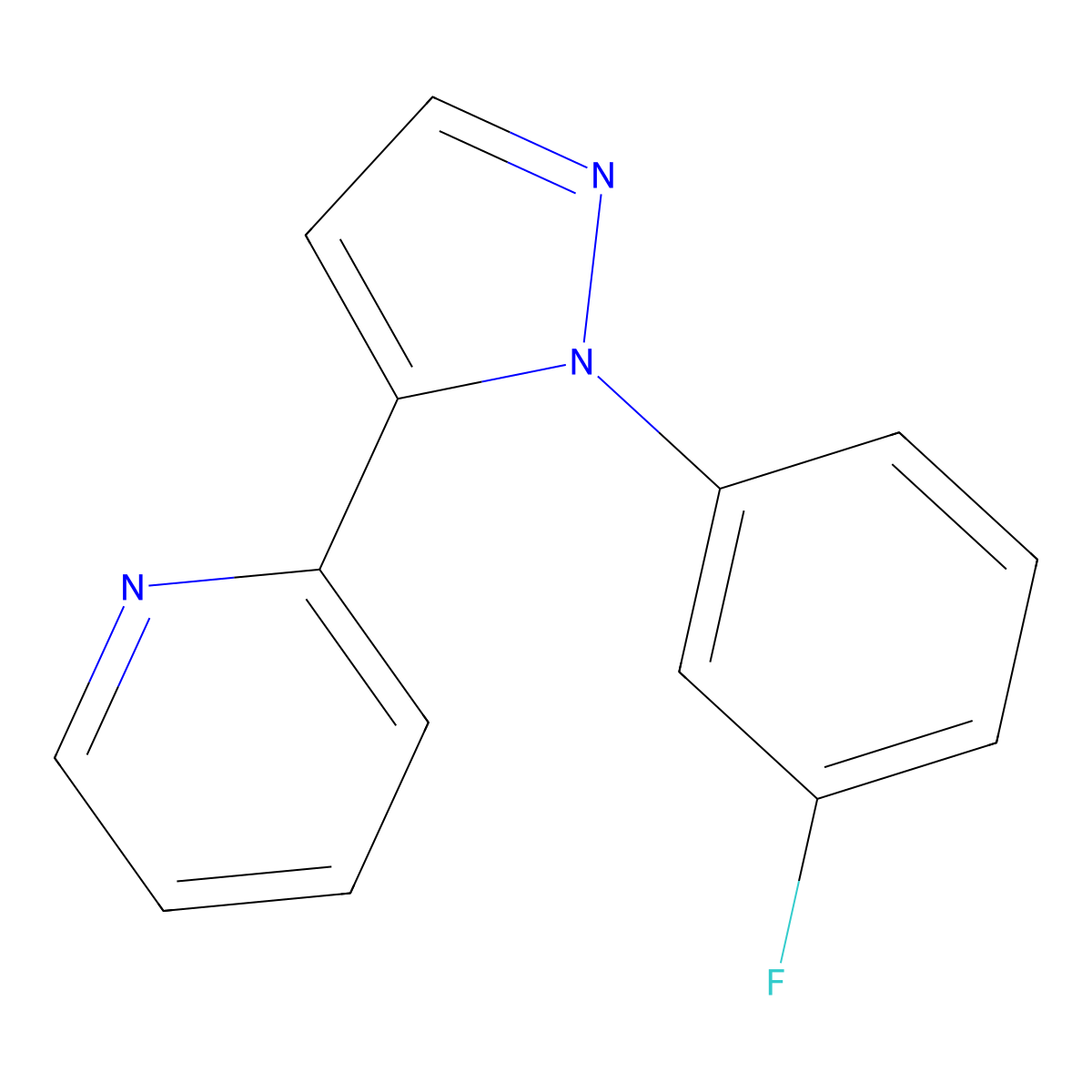 2-(1-(3-fluorophenyl)-1H-pyrazol-5-yl)pyridine molecular structure, CAS 1269292-38-7